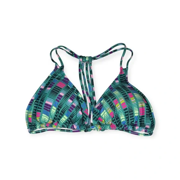 new OndadeMar Swimwear ☀︎︎Multi Strap Tri Top Bikini Set ☀︎︎ Green Print ☀︎︎ M L - Picture 3 of 14